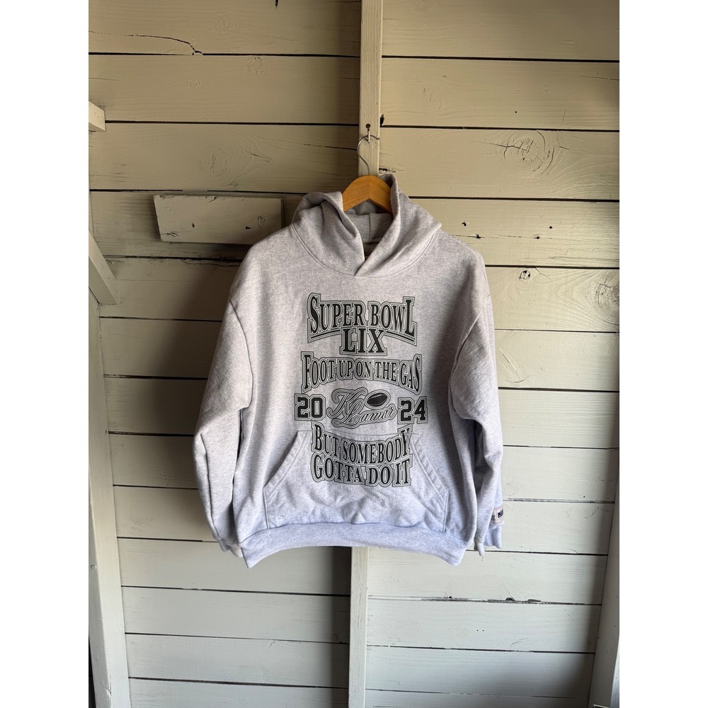 Willy Chavarria Kendrick Lamar Super Bowl LIX Hoodie Grey Foot Up On The Gas M